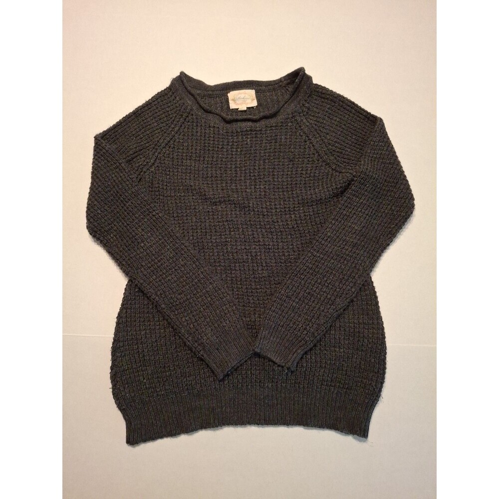 Topshop Knit Waffle Cozy Pullover Sweater Black 12 Large